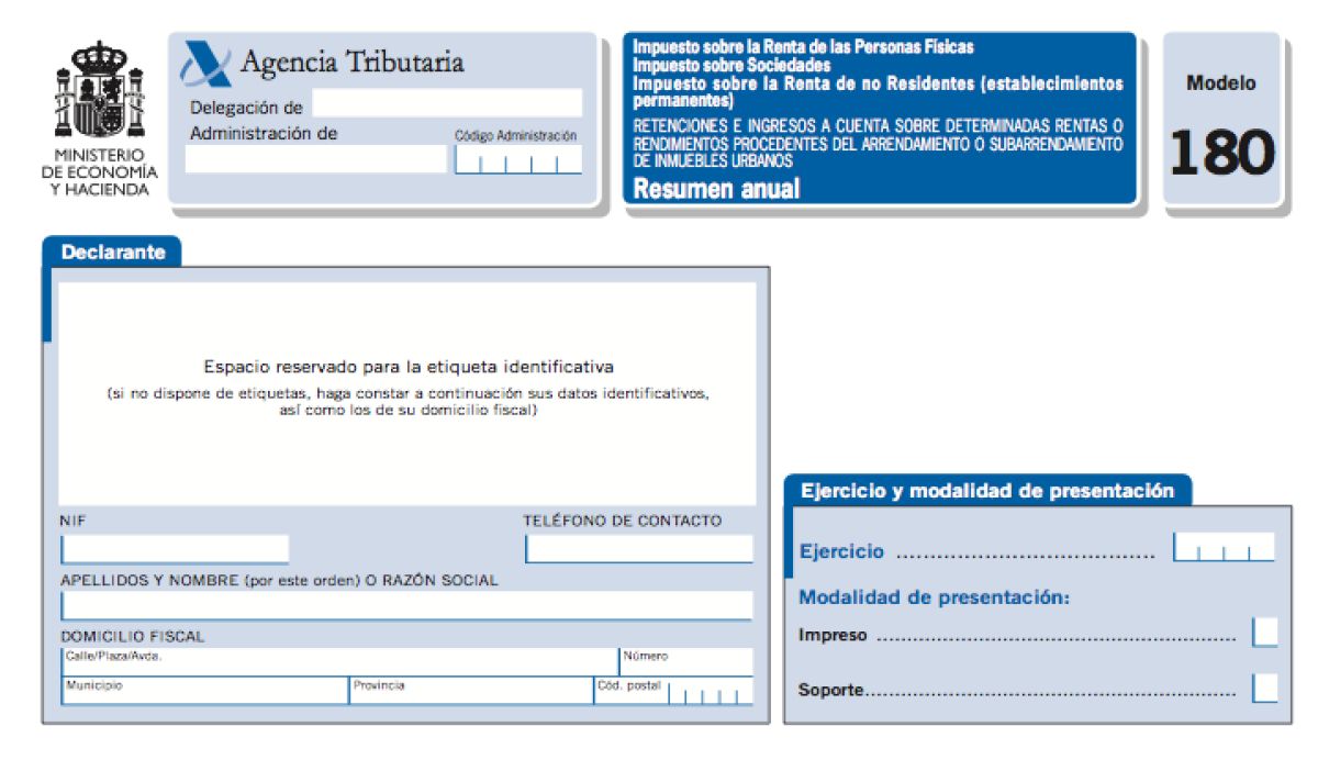 Gestoría en Barcelona: modelo 180 resumen alquileres